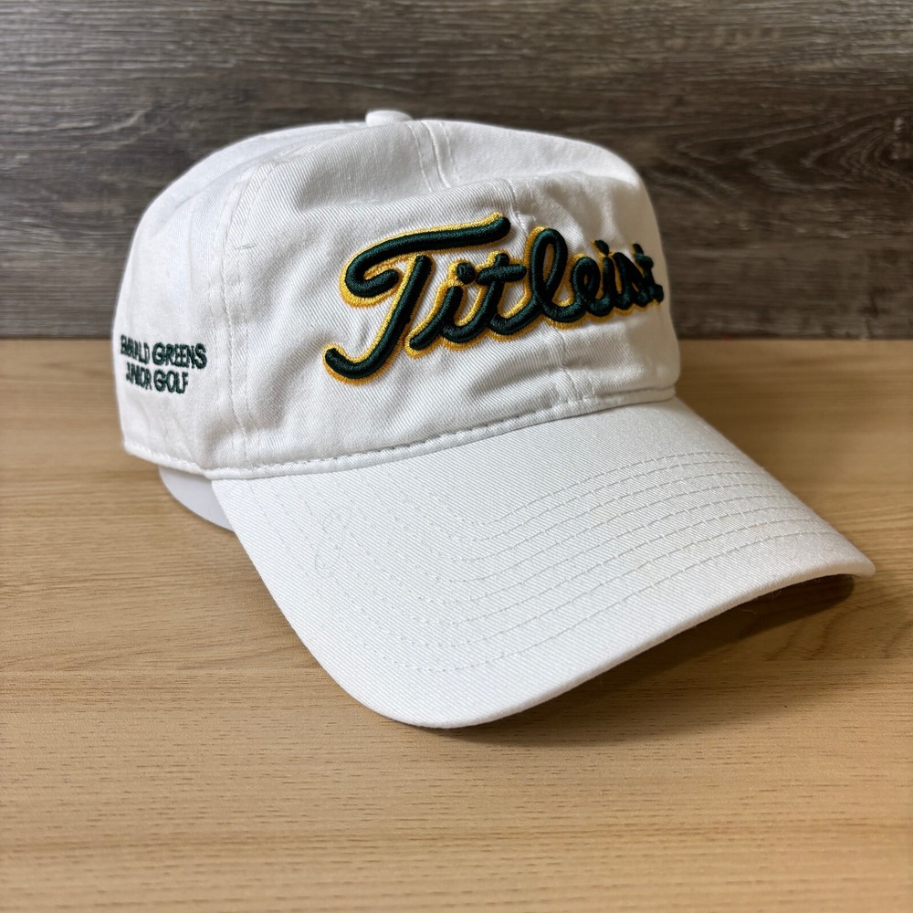 Titleist Hat Cap Strap‎ Back White Green Emerald Greens Junior Golf
